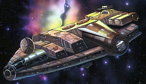 · "Barloz-class", Artist: Christina Wald, Source: "STAR WARS - Stock ships " color card, Publisher: West End Games®